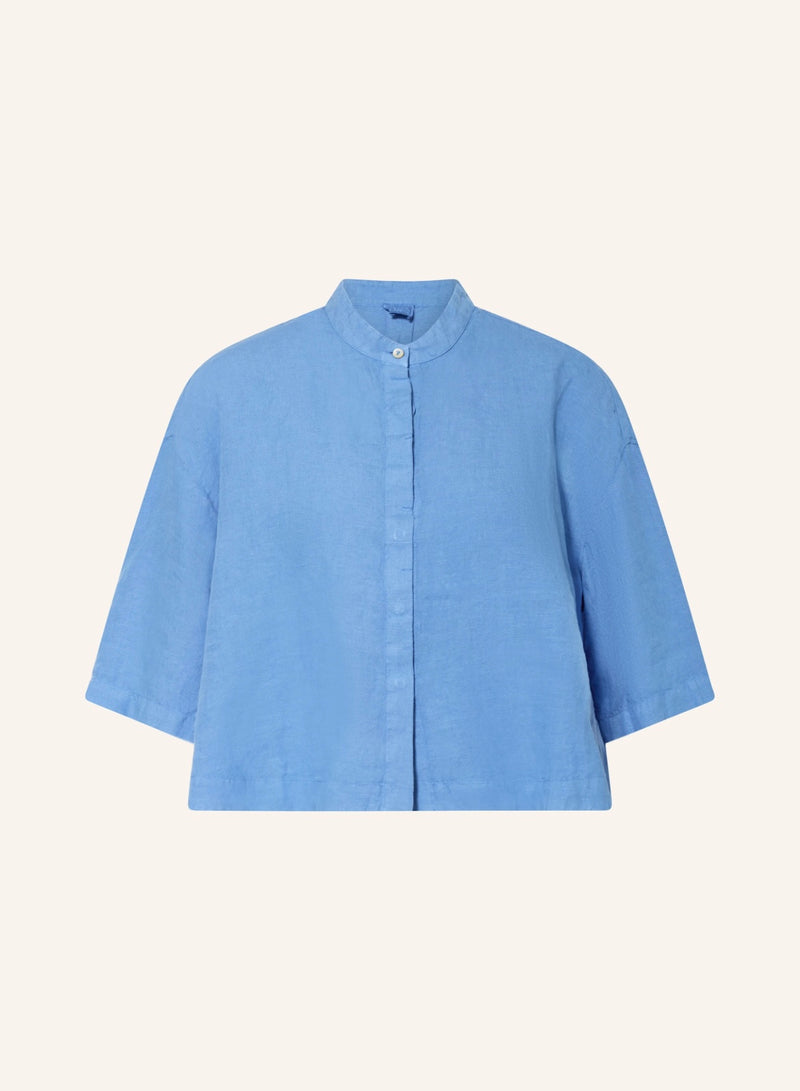 120% Lino 3/4 Bluse Blau