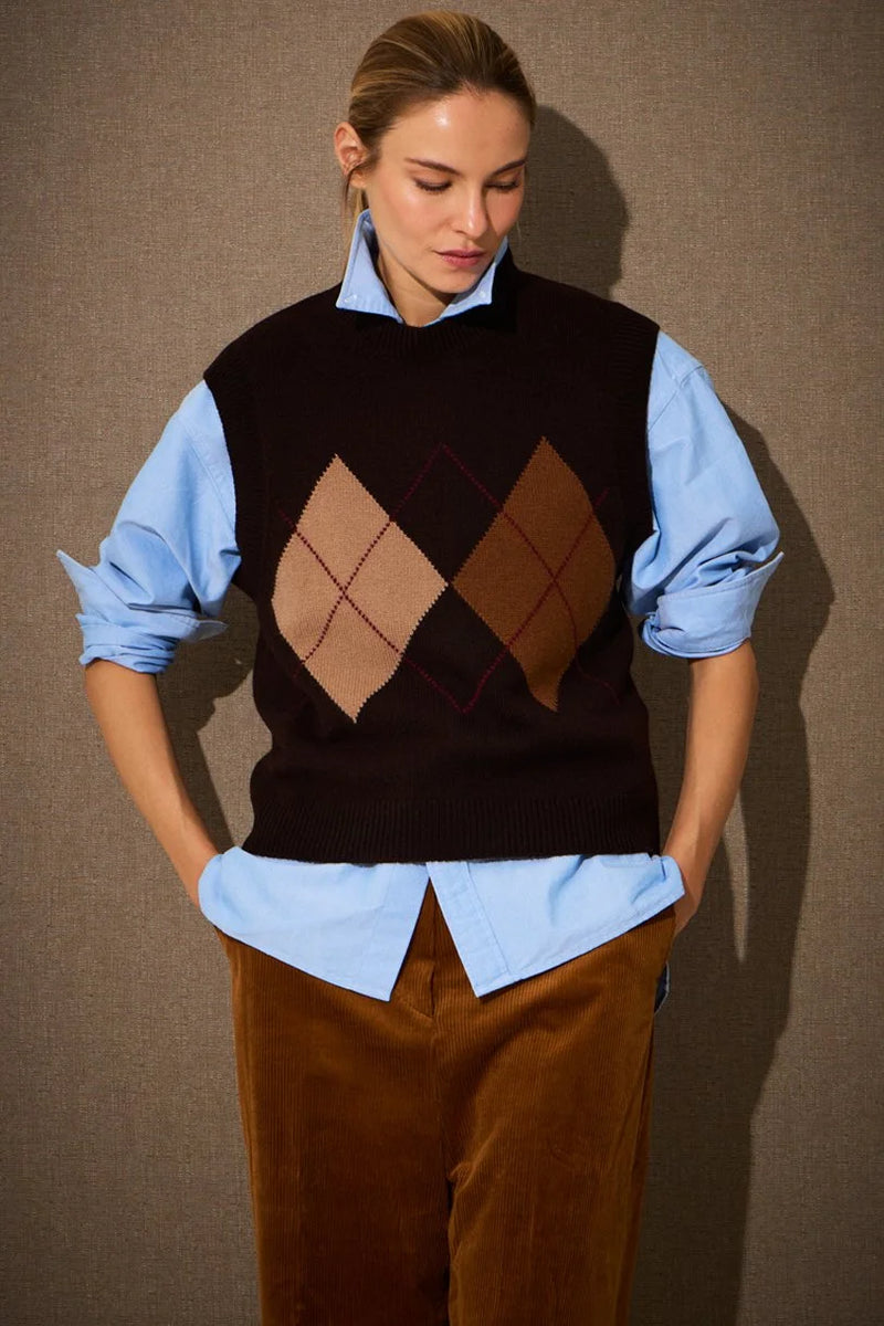 Be You Pullunder Argyle Cookie