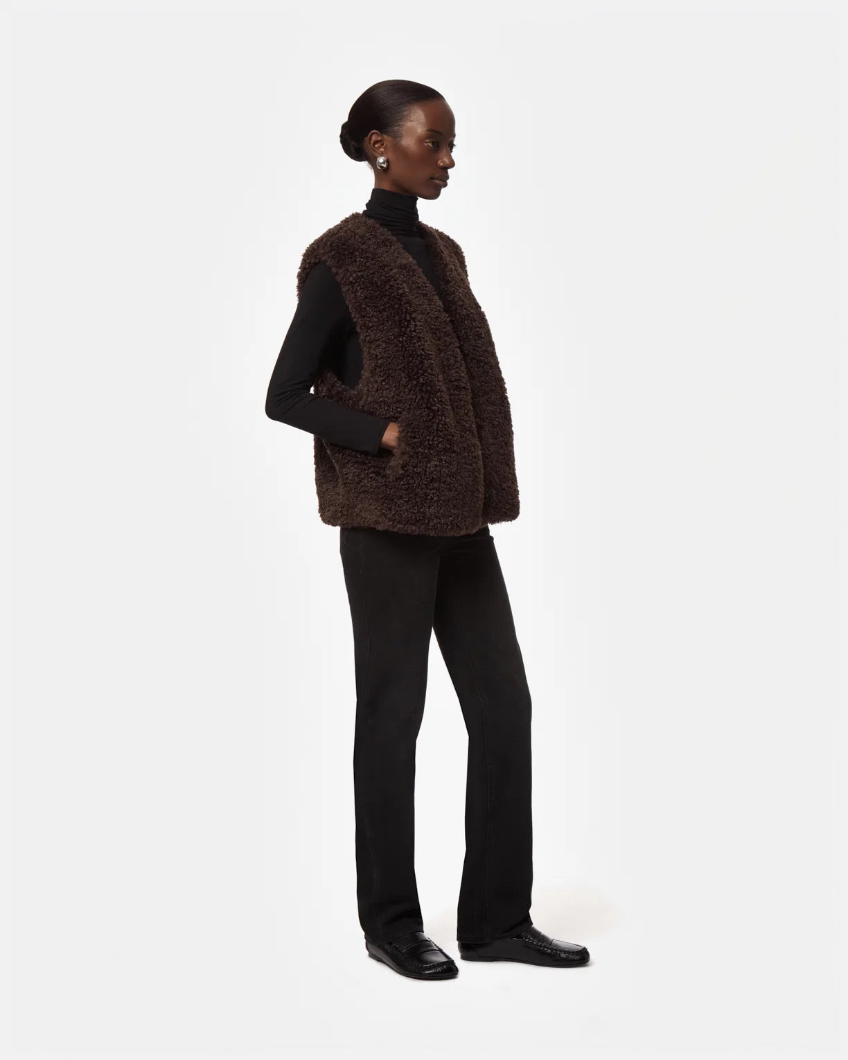 Gilet Apparis boucle marron