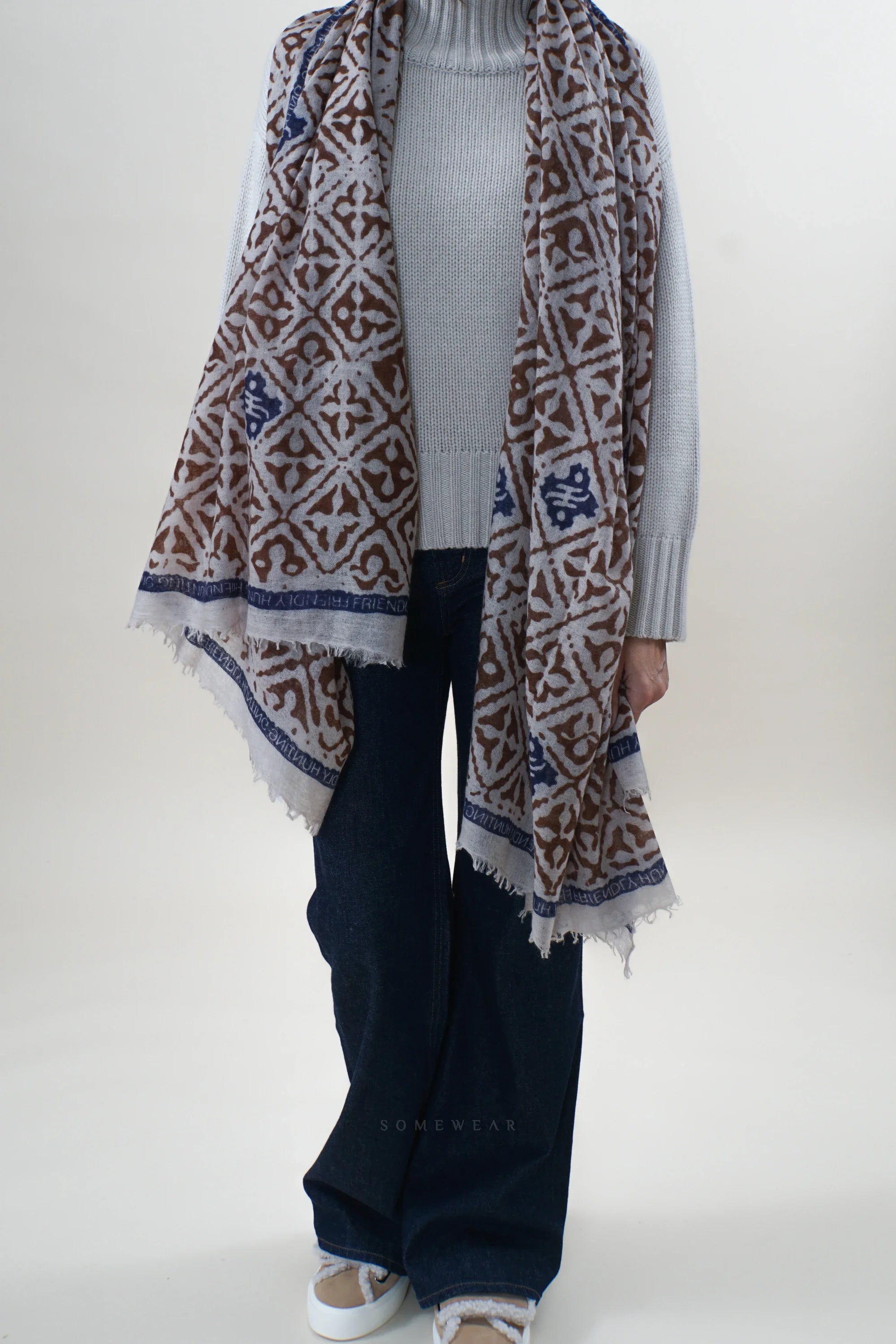 Friendly Hunting Cloth Felted Stole Eyes of Marrakesh Syrup