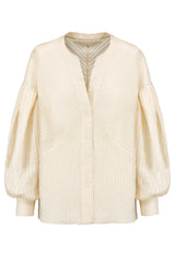 IVI Collection Bluse Stripes Ivory