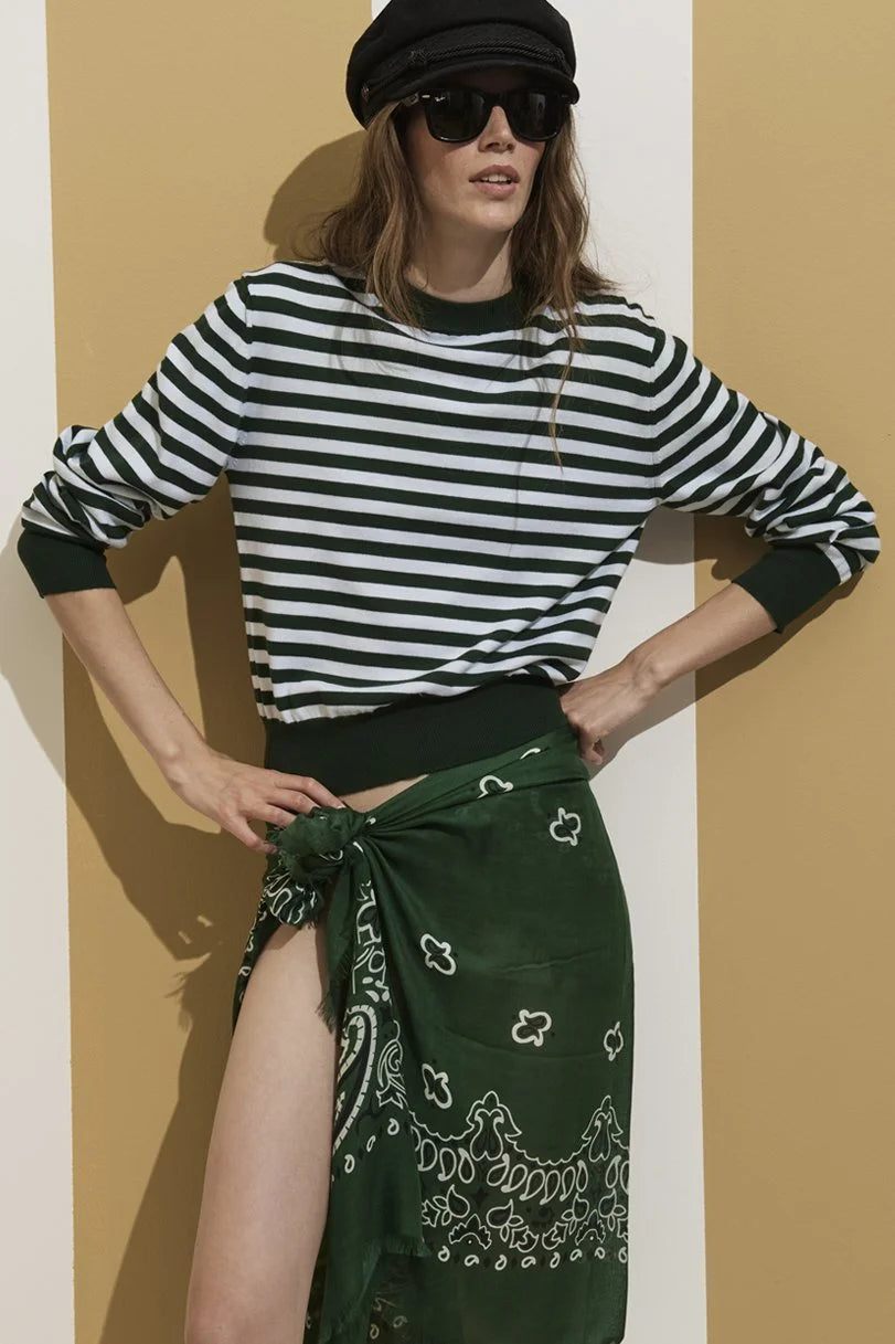 Be You Striped Sweater green