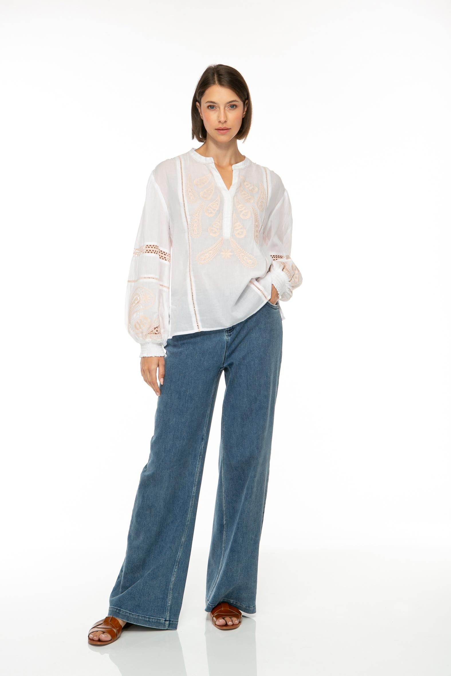 IVI Bluse Embroidery Paisley