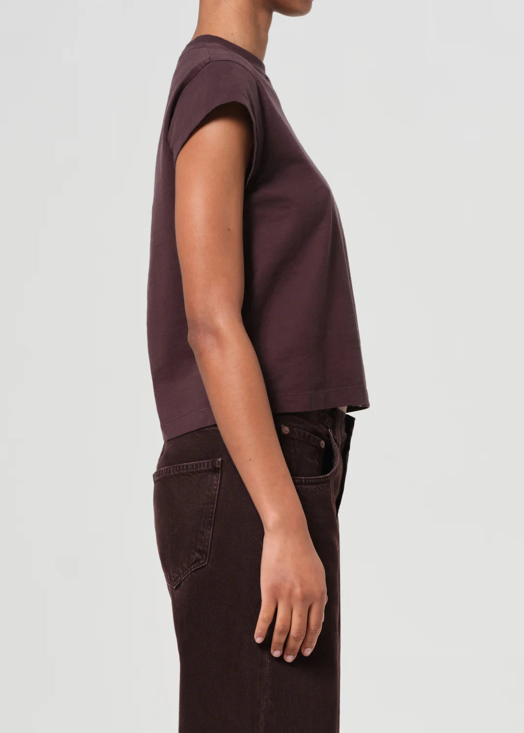 Agolde T-Shirt Bryce Cap Sleeve Root