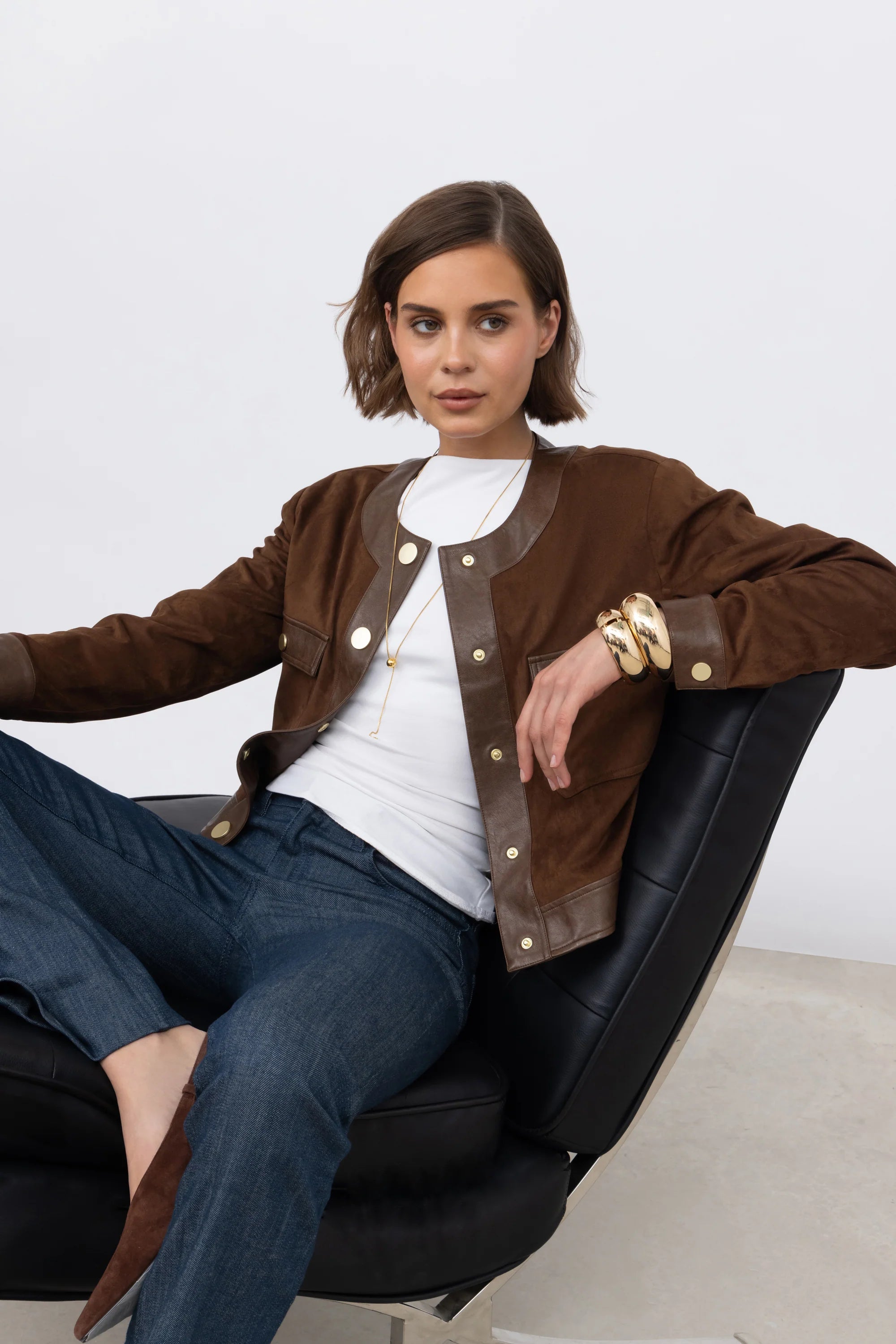 Urban Code Jacke Collarless Raisin