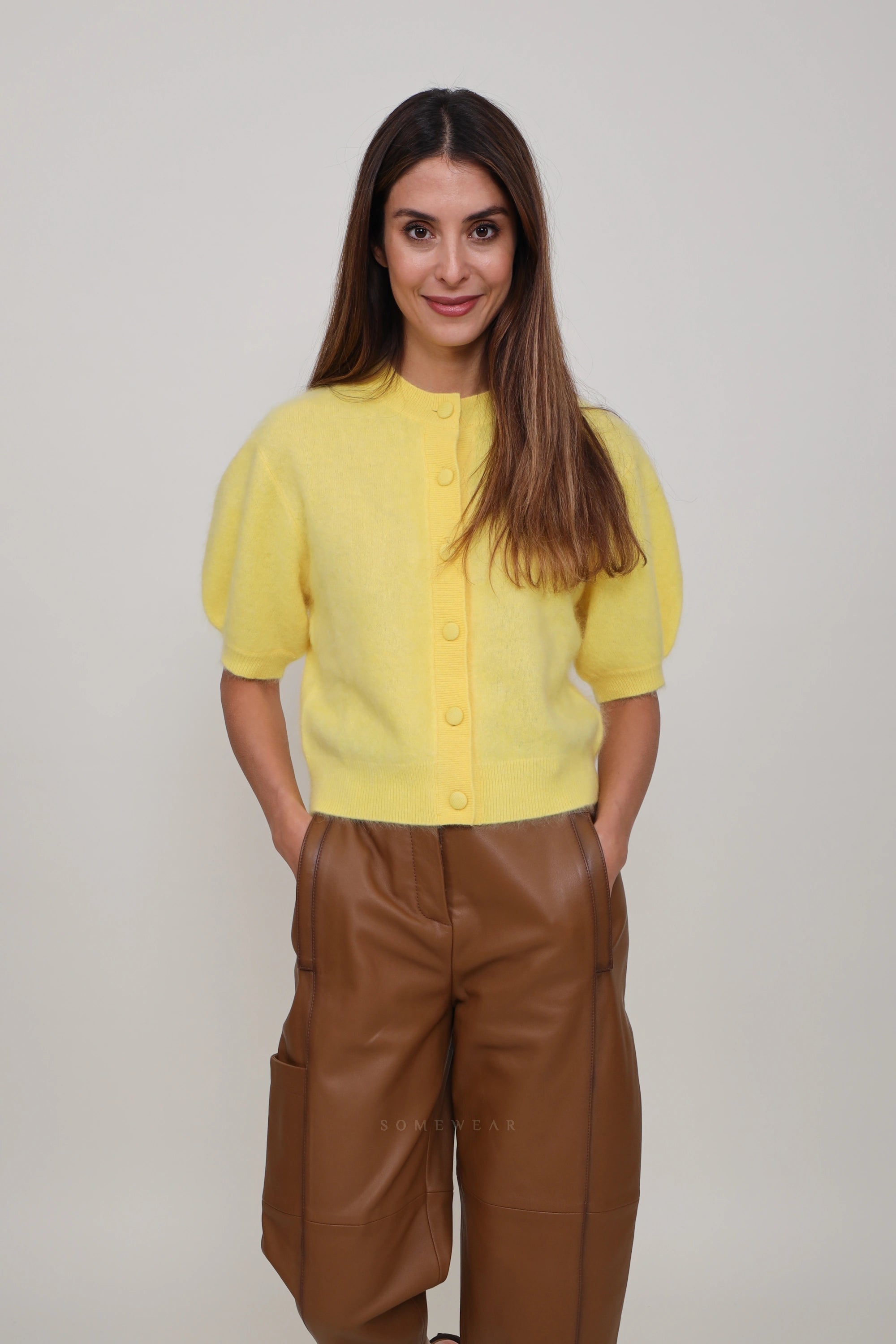 Heart Cardigan Short Sleeve Yolk