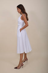 Elisabetta Franchi Poplin Dress White