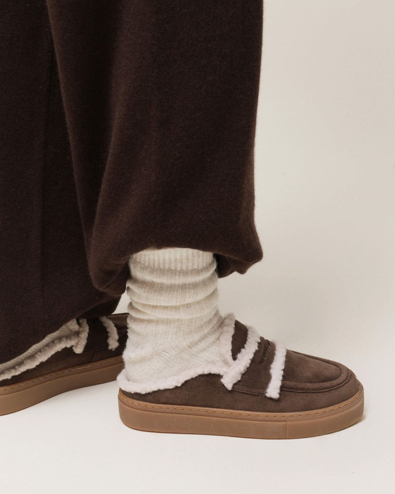 Inuikii Sneaker Mule Wool Dark Brown
