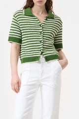 Closed Cardigan Green striped