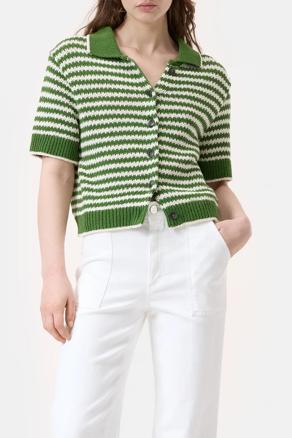 Closed Cardigan Green striped