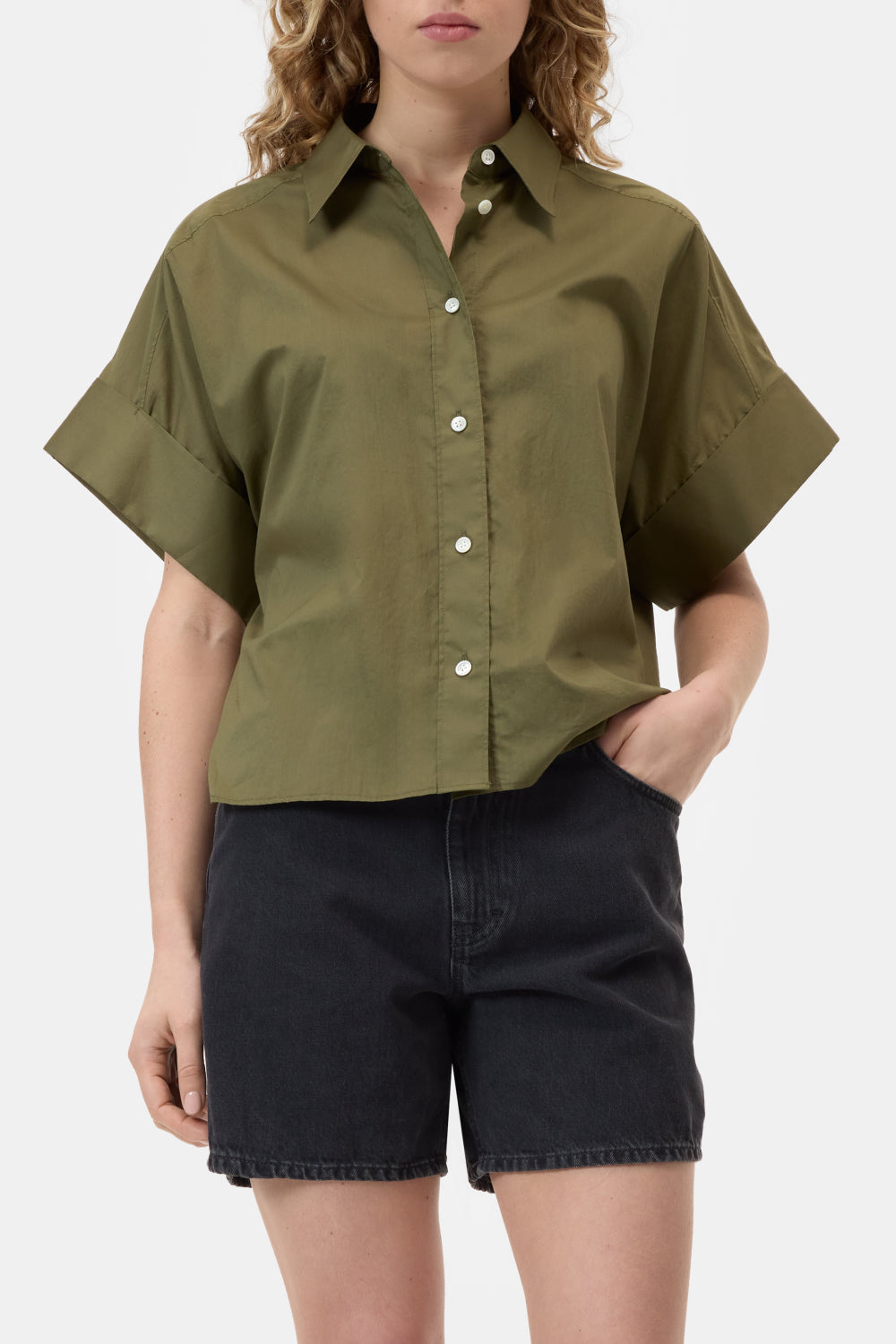 Closed Blouse Turn Up Hunter