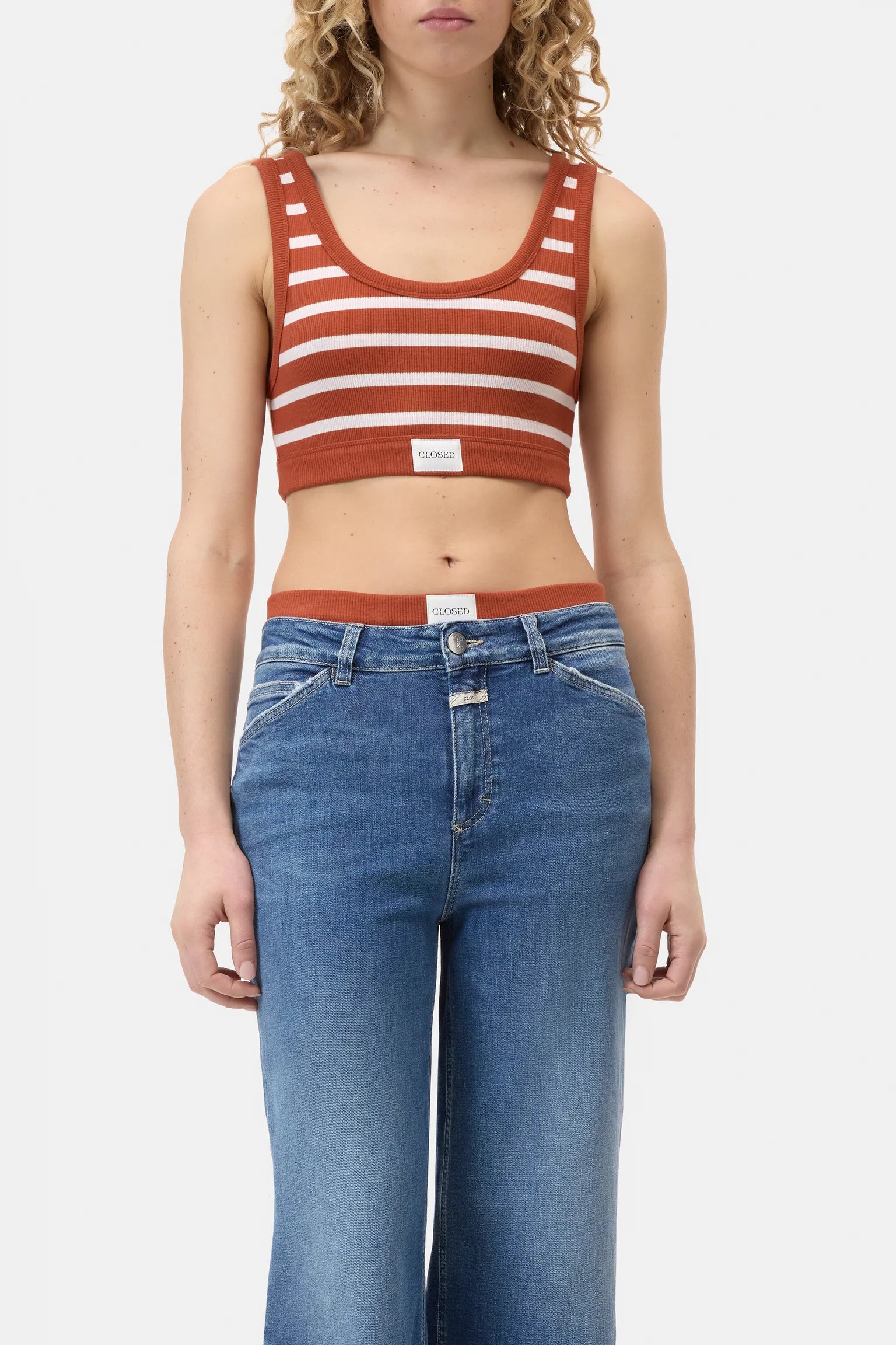 Closed Bralette Striped Brick Red