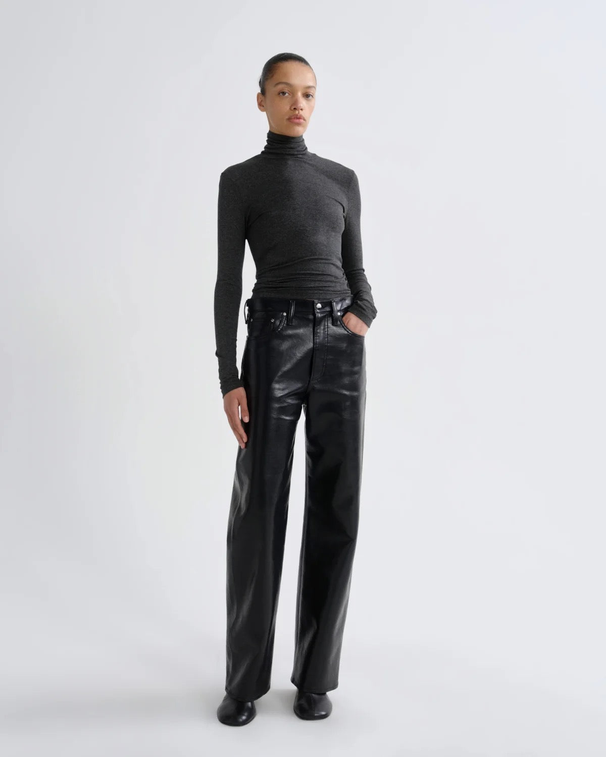 Agolde Pascale Top Charcoal