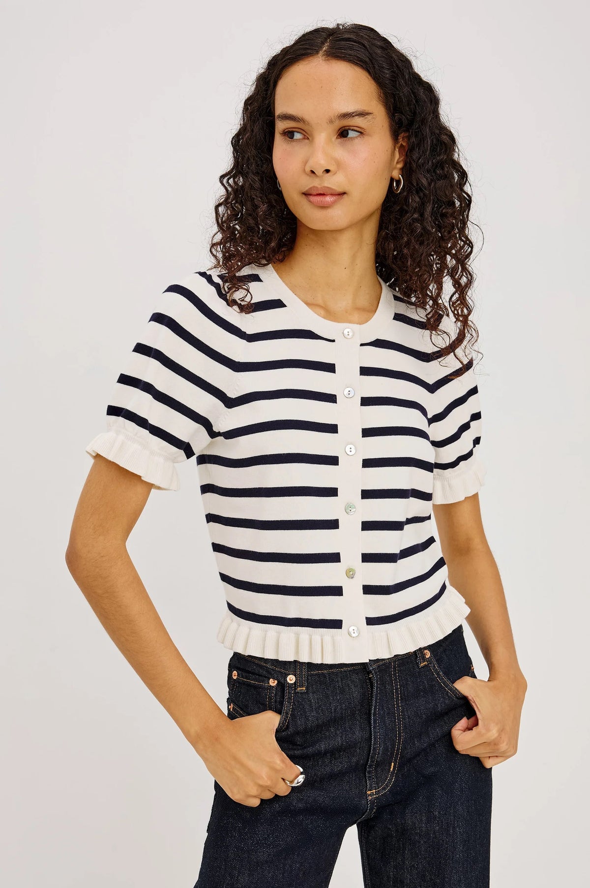 Rails Top Lora Ivory Stripe