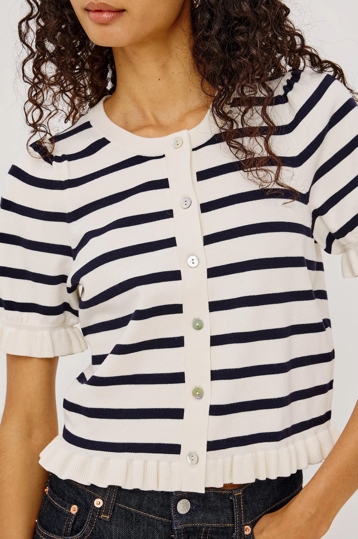 Rails Top Lora Ivory Stripe
