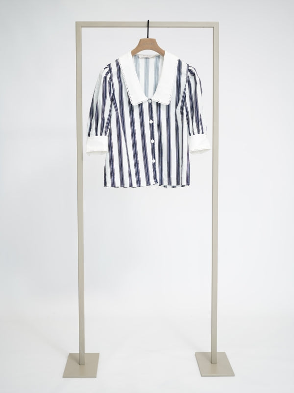 Herzens Blouse Marino Stripes