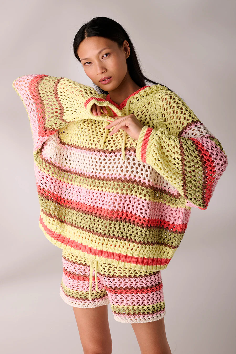 Liv Bergen Hoodie Crochet Limette