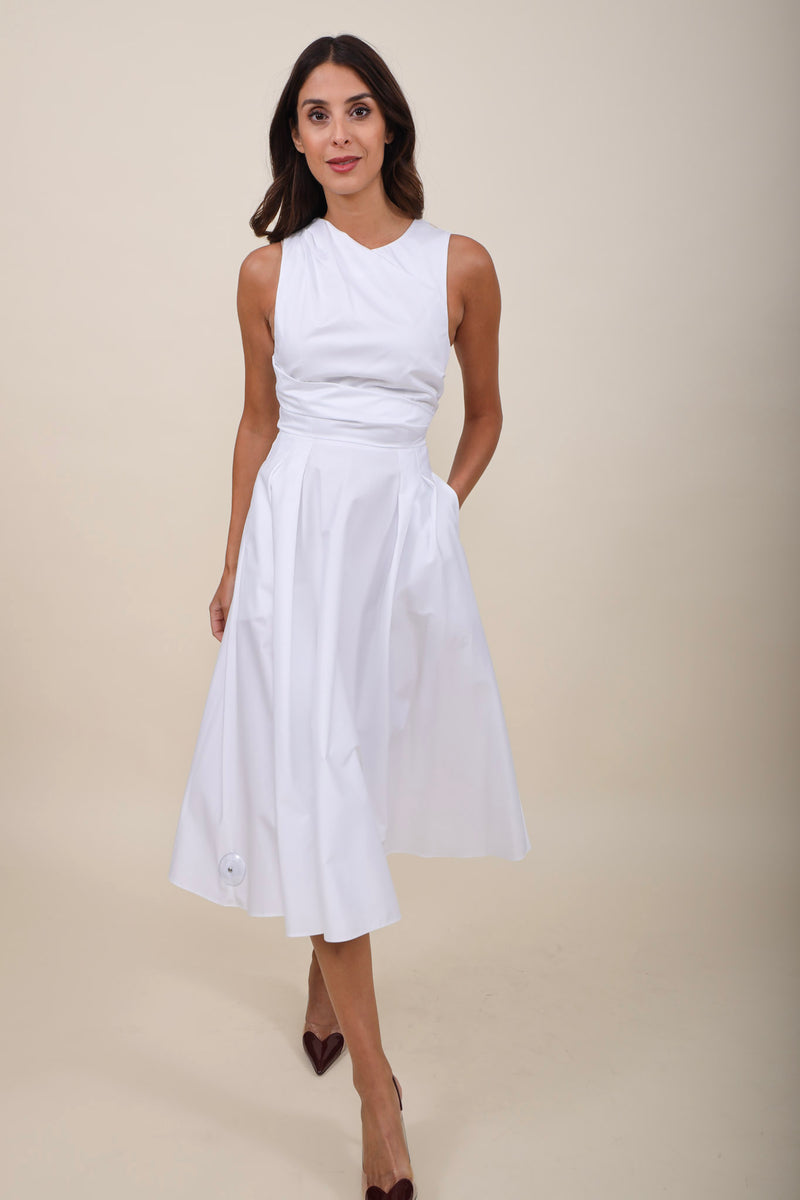 Elisabetta Franchi Poplin Dress White