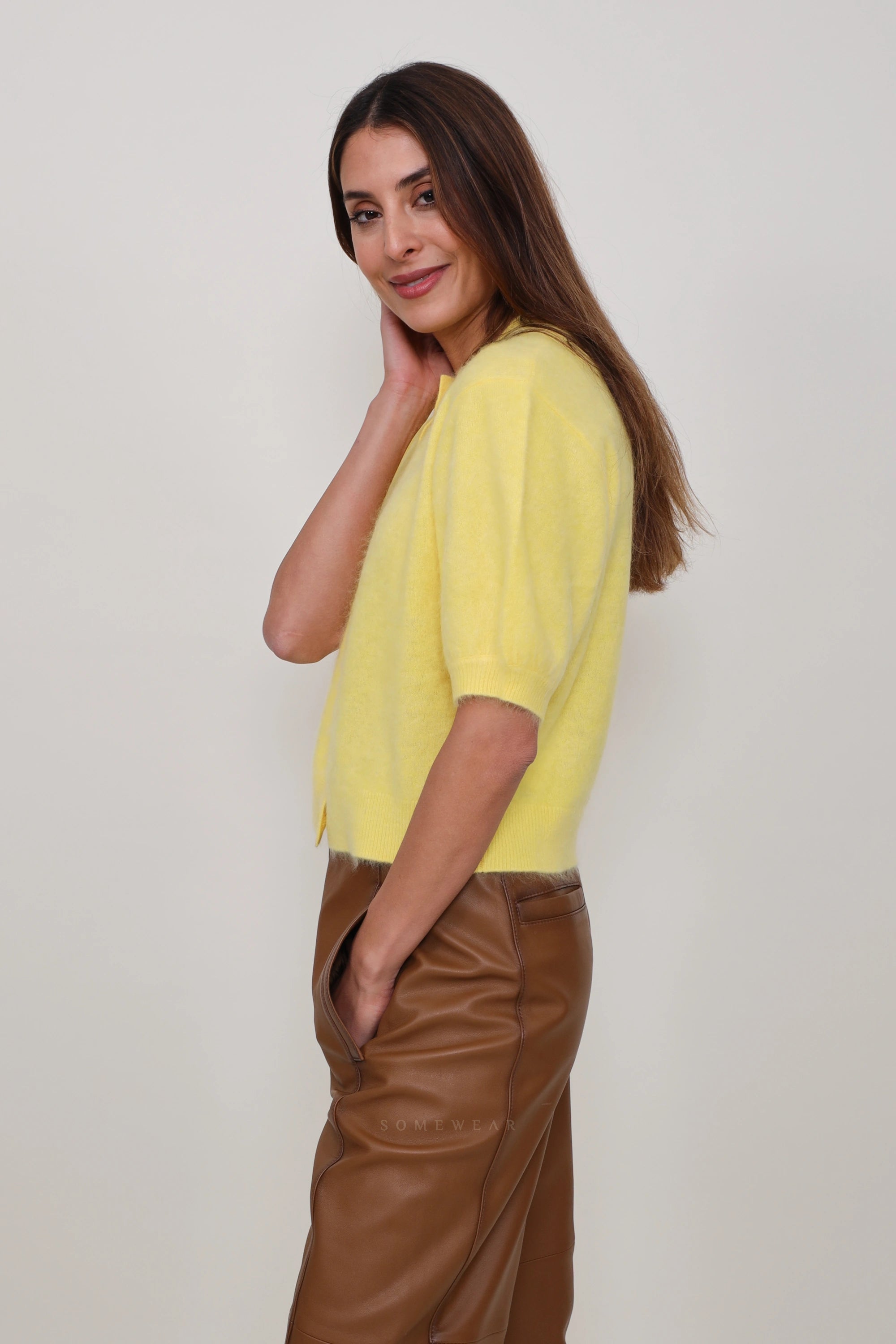 Heart Cardigan Short Sleeve Yolk