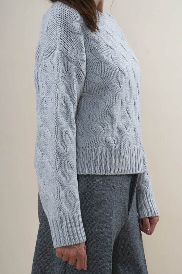 Herzensangelegenheit Crewneck Zopf Aluminium
