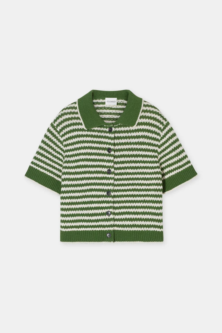 Closed Cardigan Green striped