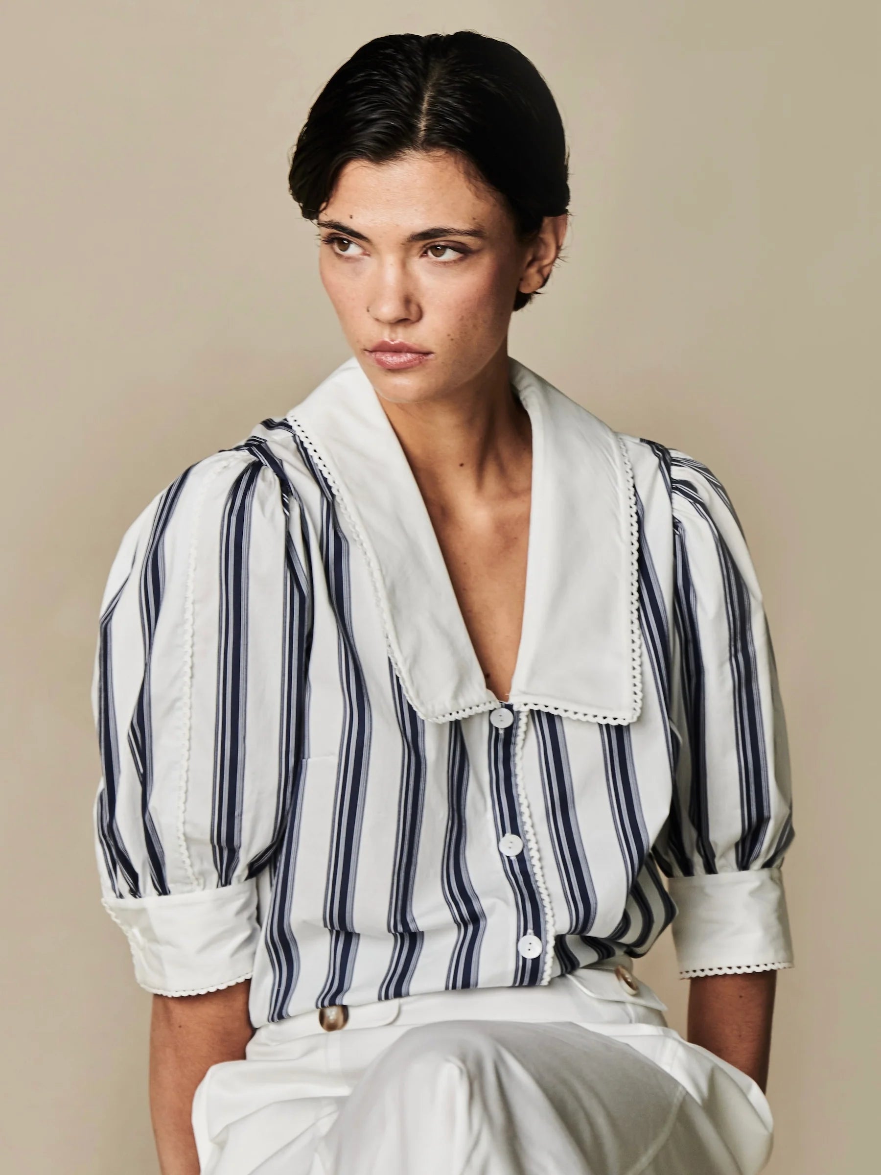 Herzens Blouse Marino Stripes