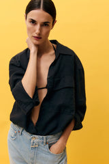 Closed Hemdbluse Black