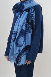 Friendly Hunting Felted Stole Garden Eden Indigo