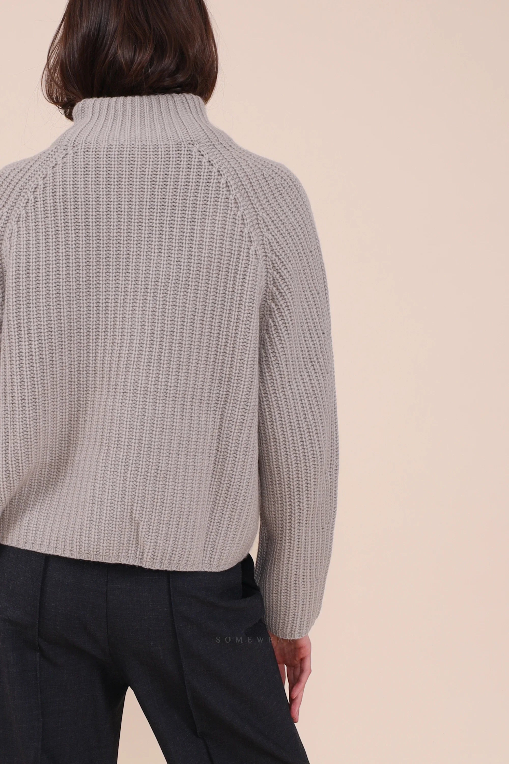 Heart-shaped Knit Sweater Taupe