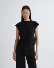 Agolde Bryce T-Shirt Cap Sleeve Tee Black