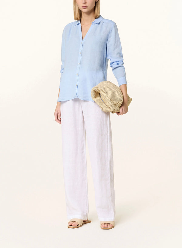 120% Lino Bluse Aqua