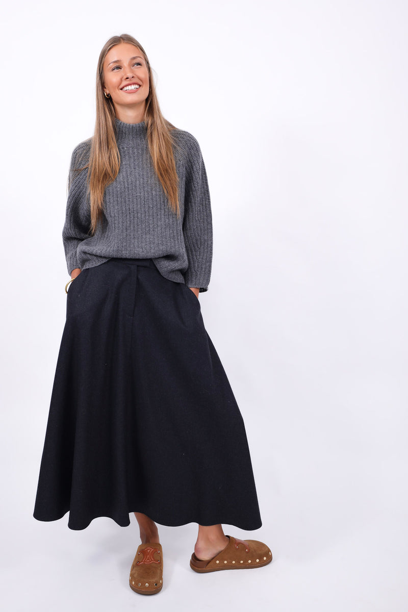 Matter of the Heart Skirt Pleated Slate