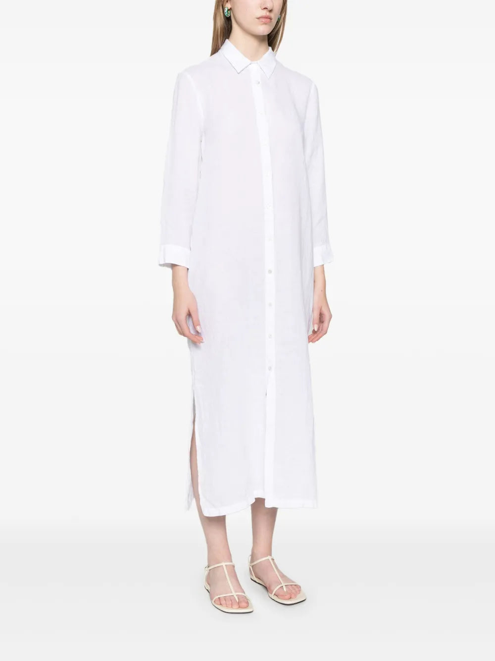 120% Lino Dress Shirt Blouse White