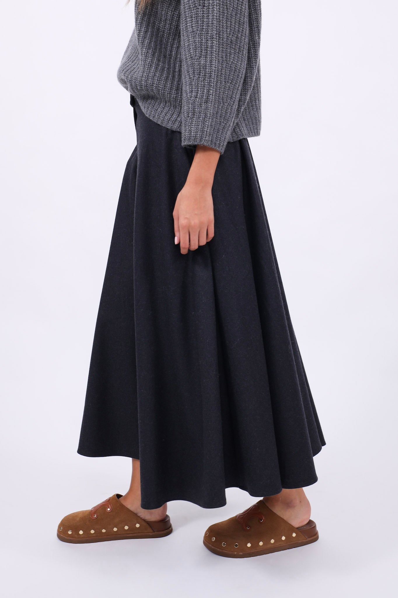 Matter of the Heart Skirt Pleated Slate