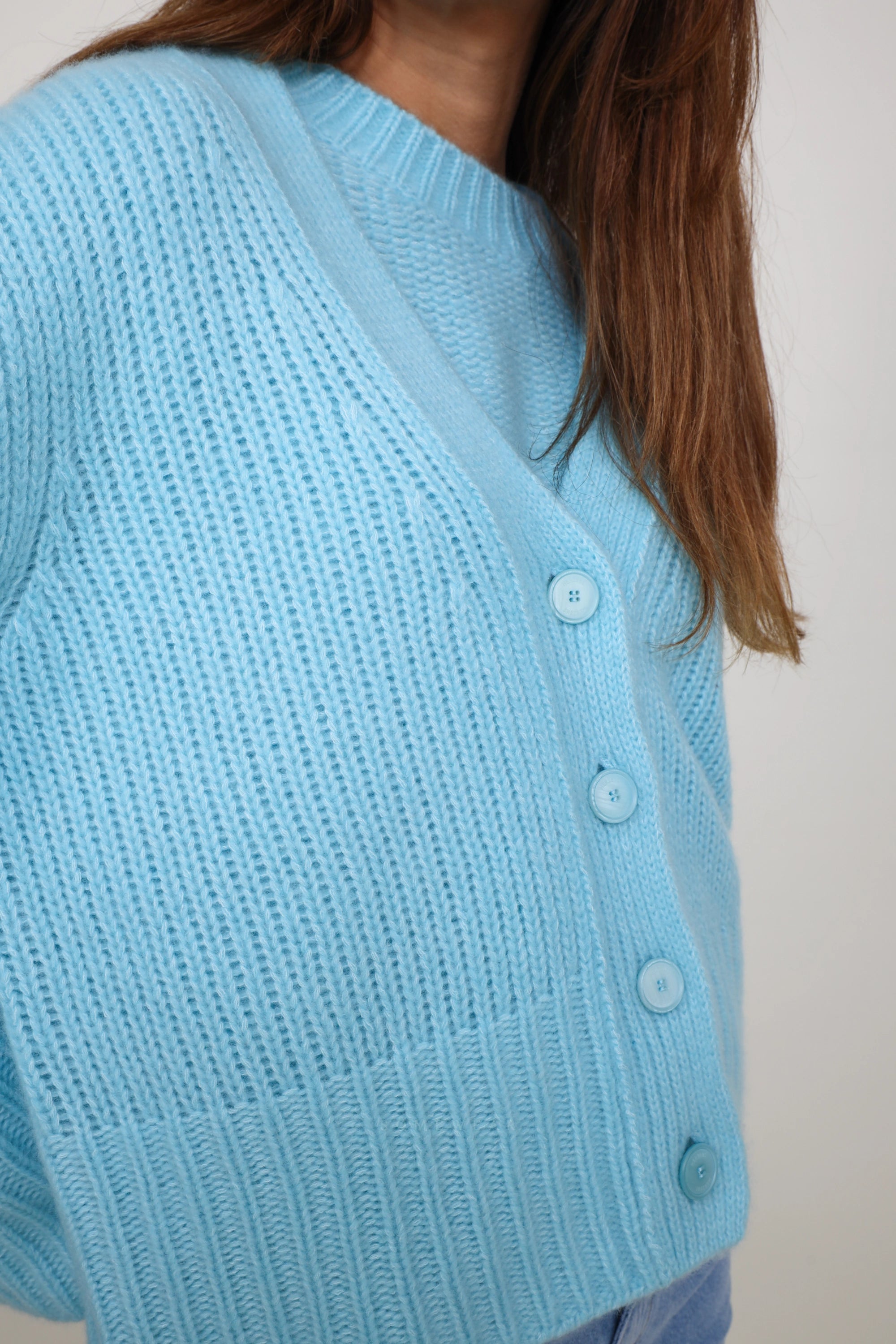Heart Cardigan Celeste Aqua