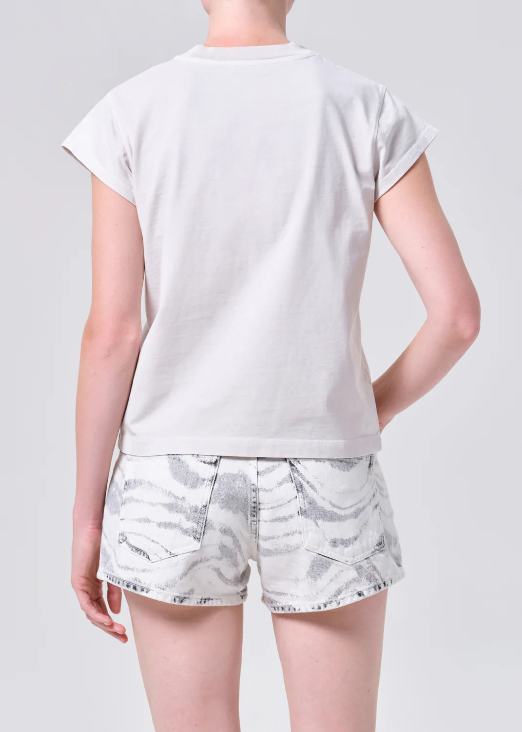 Agolde T-Shirt Bryce Cap Sleeve Bone