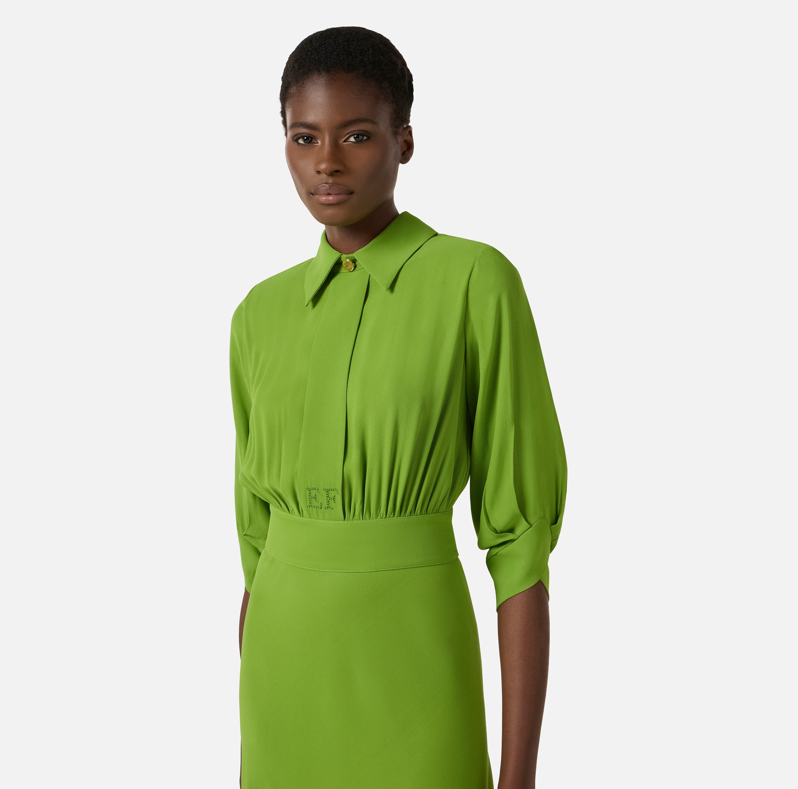 Elisabetta Franchi dress Georgette Aloe Elisabetta Franchi dress Georgette Aloe