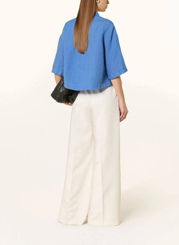 120% Lino 3/4 Bluse Blau