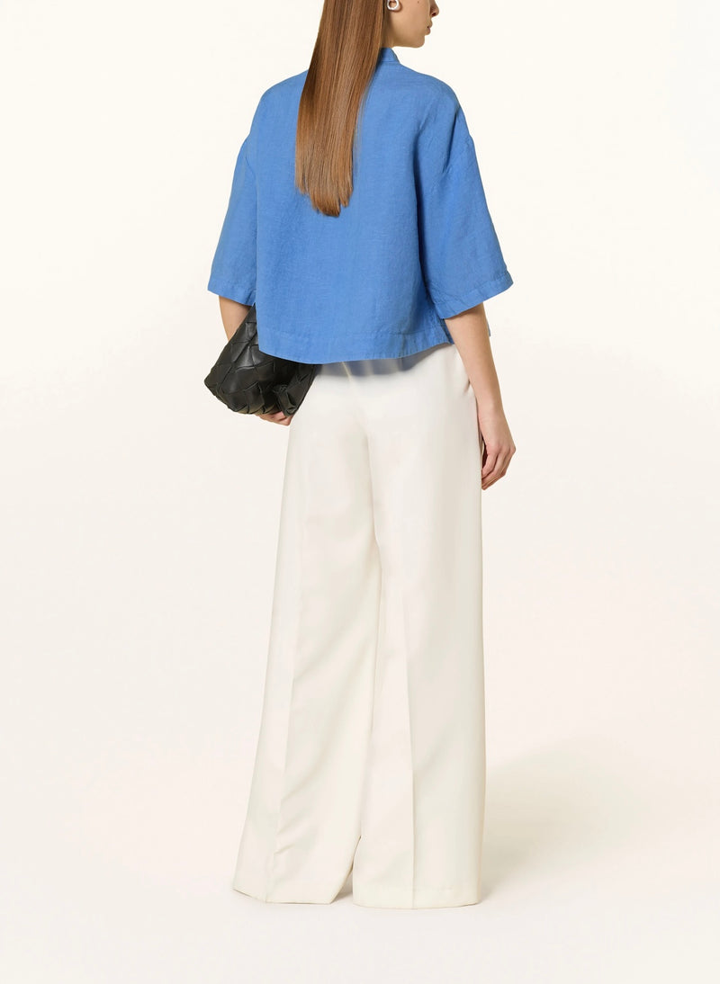 120% Lino 3/4 Bluse Blau