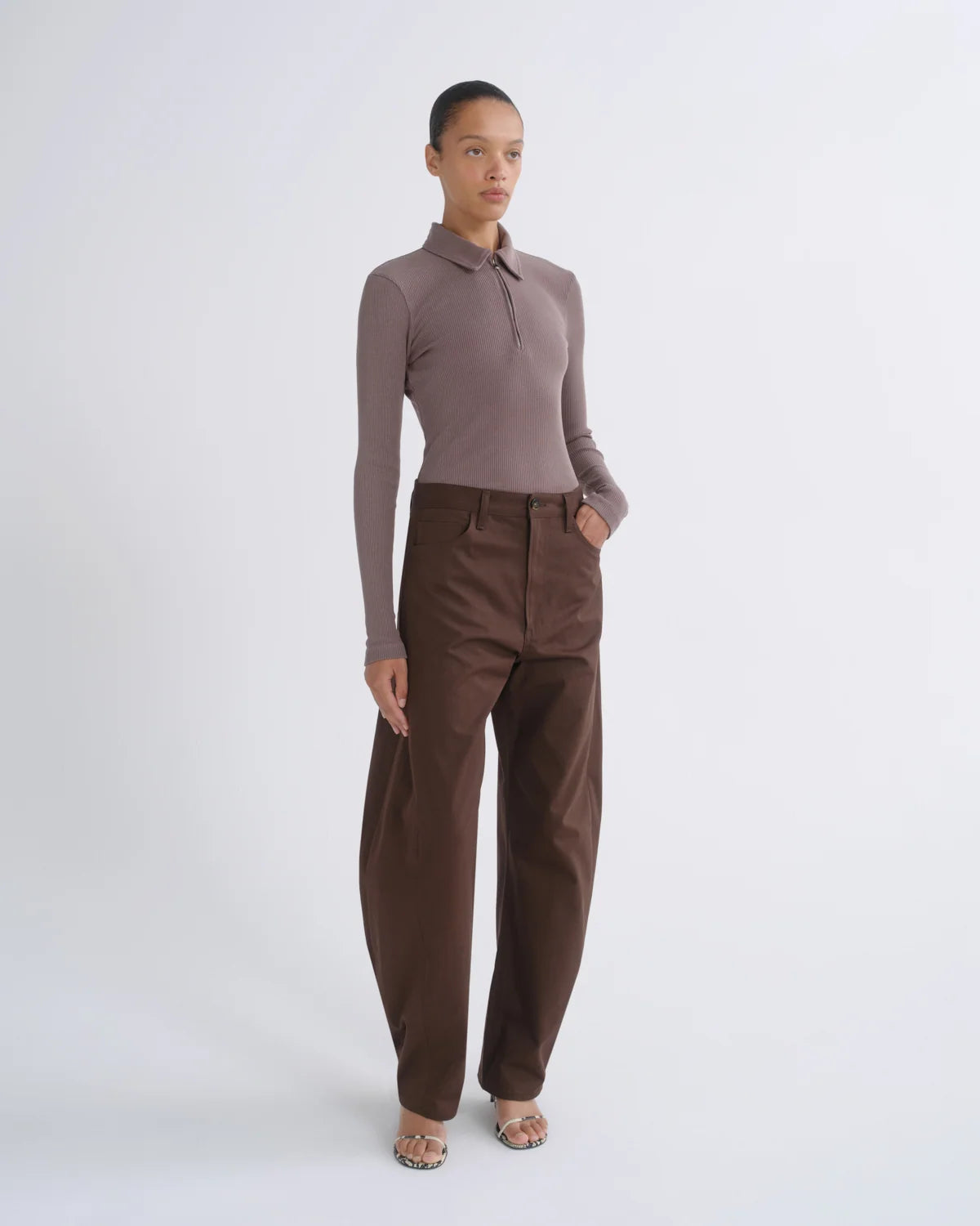 Agolde Poloshirt Amica Mauvine