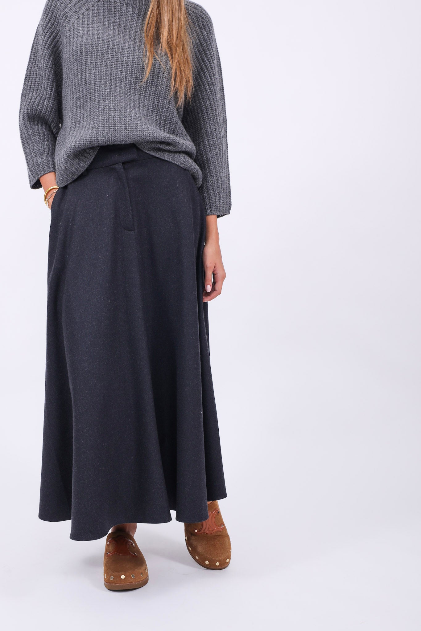 Herzensangelegenheit Rock Pleated Schiefer