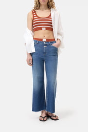 Closed Bralette Striped Brick Red