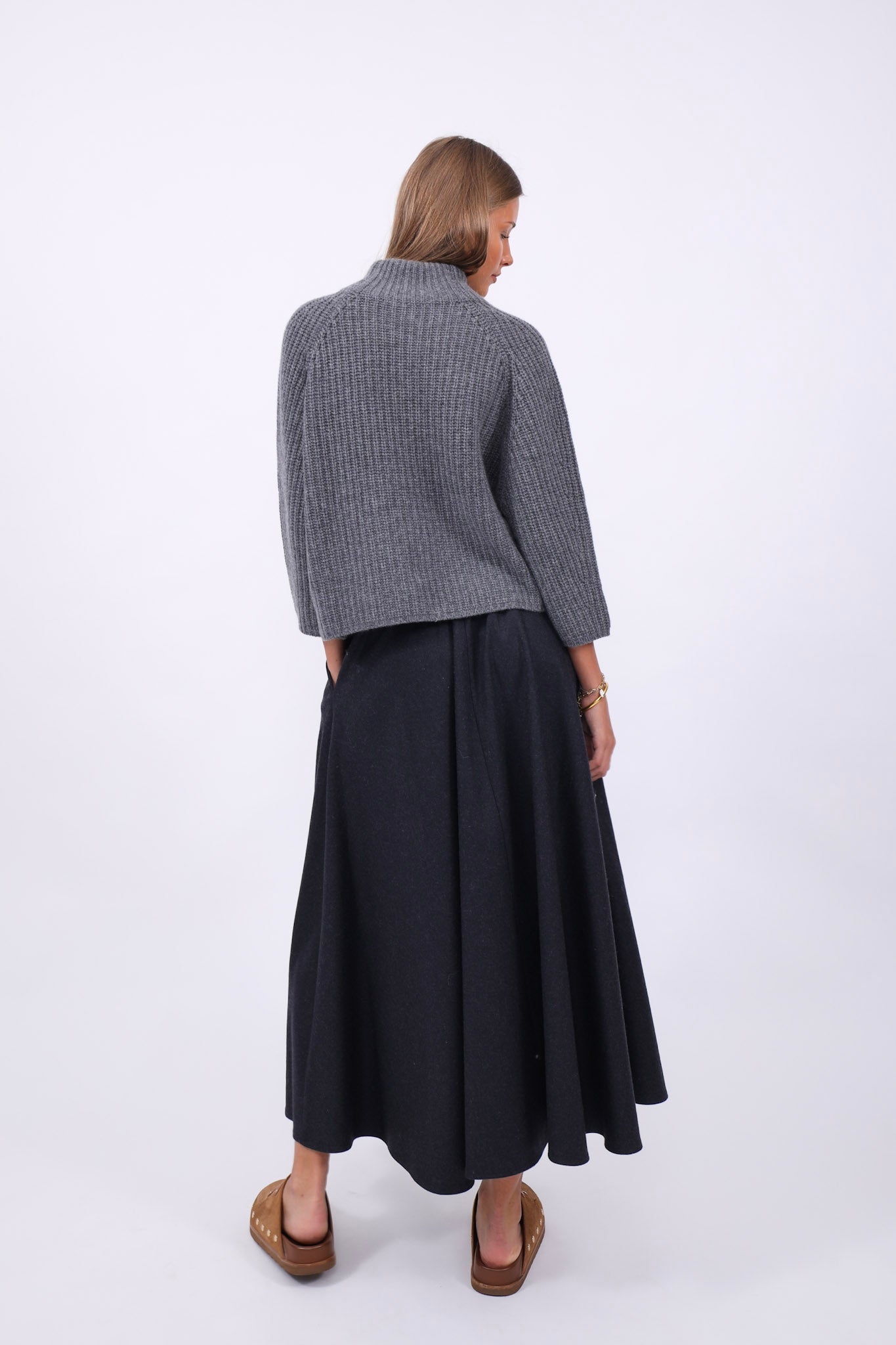 Matter of the Heart Skirt Pleated Slate