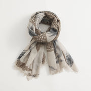 Friendly Hunting Scarf Stole Garden Eden Greige