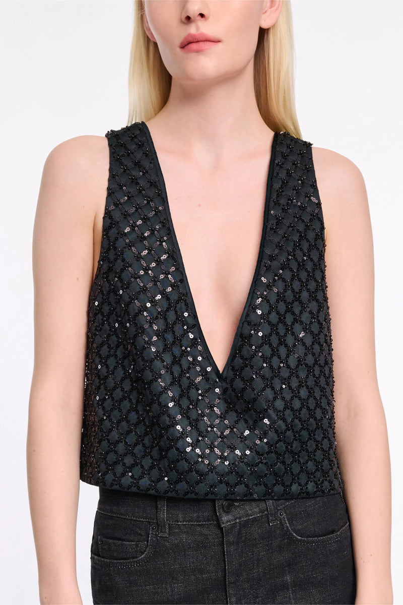 Dorothee Schumacher Top Sparkling Statement Graphite