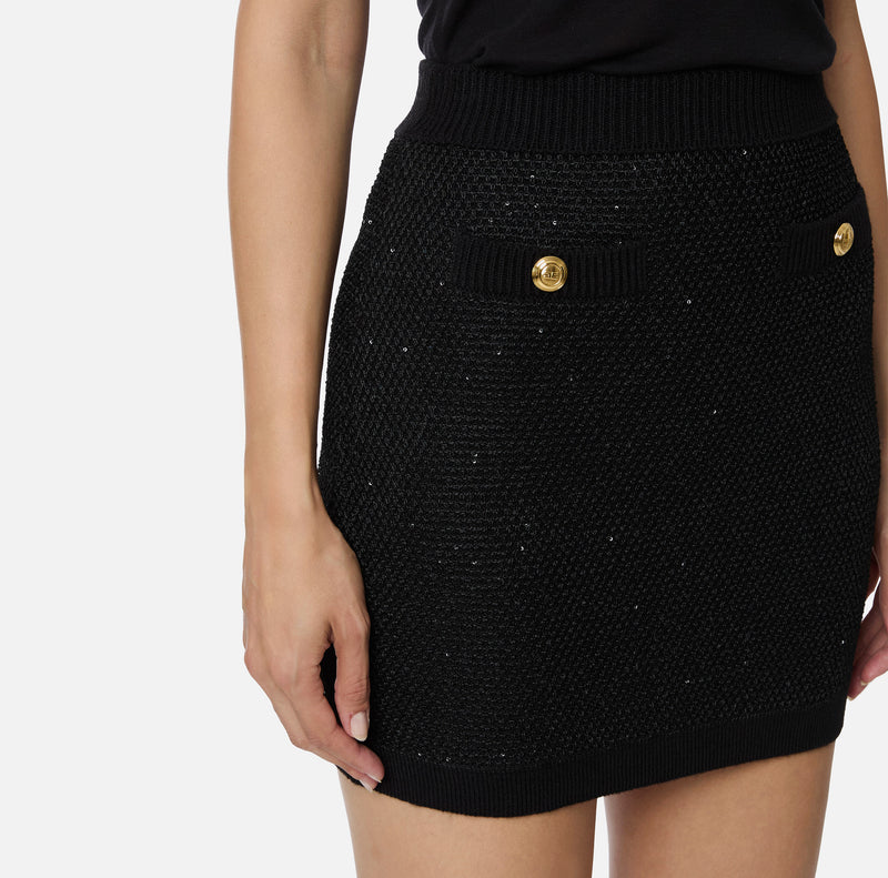 Elisabetta Franchi mini skirt knit Nero