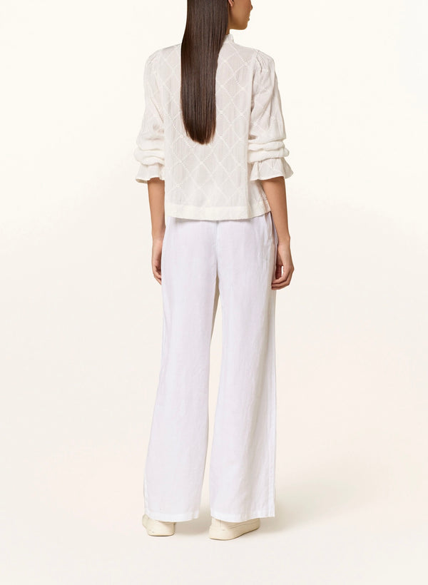 120% Lino Marlenehose Weiß