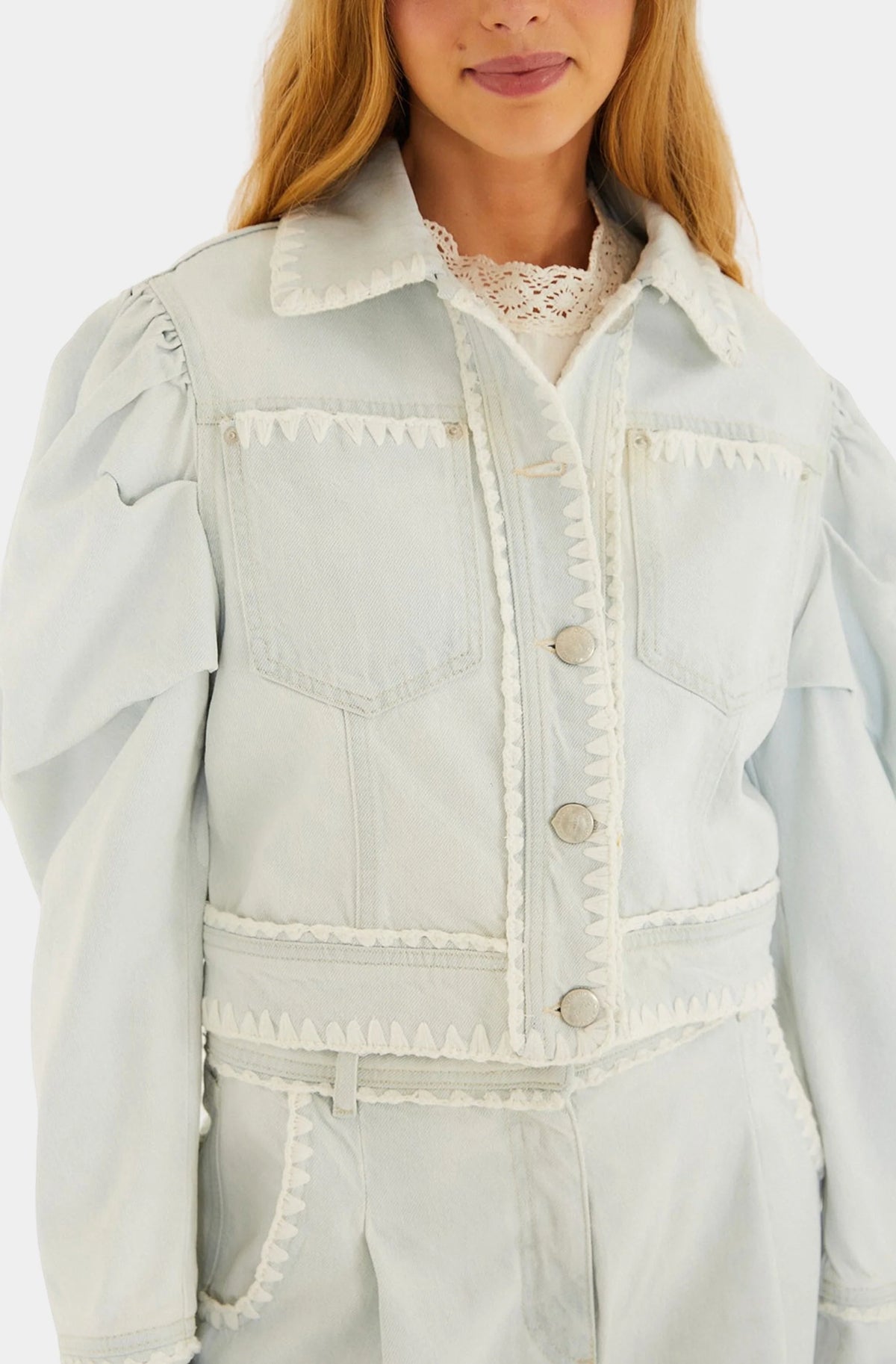 Farm Rio Jacke Crochet Denim