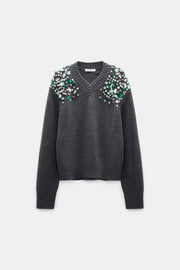 Dorothee Schumacher Cardigan Embellished Coolness Stereo Gray