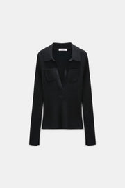 Dorothee Schumacher Pullover Shimmering Merino Vinyl Black